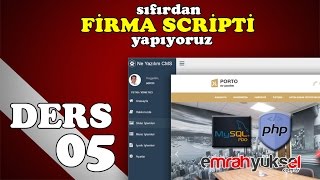 82-Php Dersleri - Bölüm 06- Yönetim Panelli Porto Firma Scripti Mysql ayar tablosu işlemleri-02